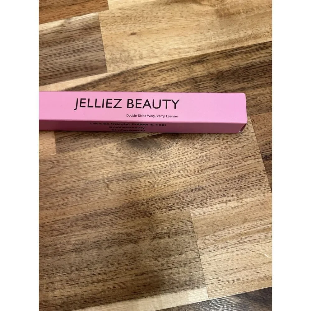 Jelliez Beauty Double-Sided Black Wing Stamp Eyeliner & Felt Tip Liner NIB